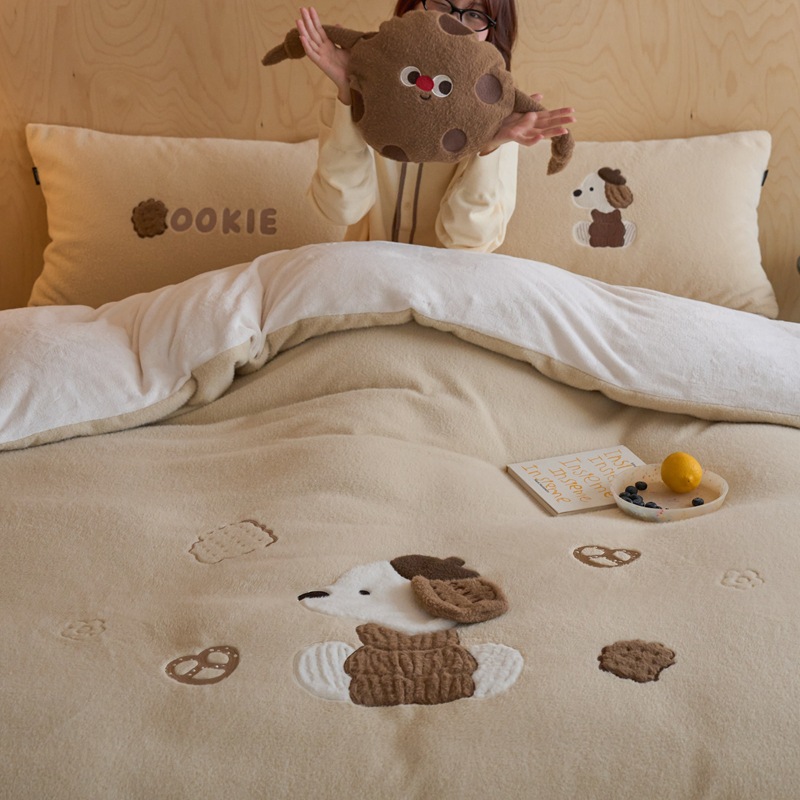Winter-Bettwäsche-Set aus Milchfaser-Fleece, wärmend