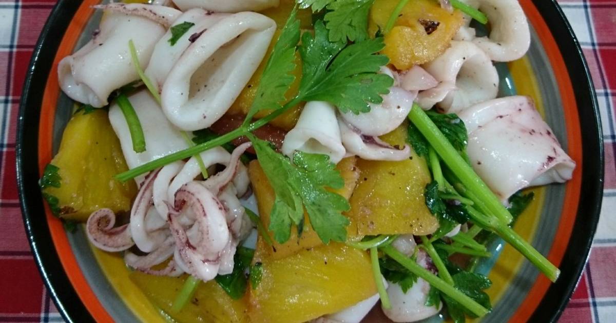 Mực xào thơm cà