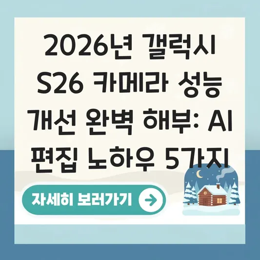 갤럭시 S26 카메라 성능 개선 및 AI 편집 기능 활용 노하우 대표 이미지