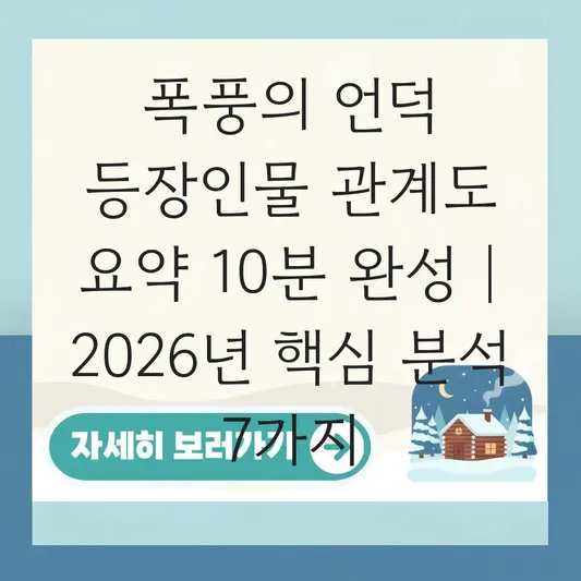 폭풍의 언덕 등장인물 관계도 요약 대표 이미지