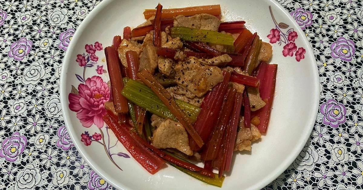 SP.0763 - Cải Cầu Vồng Xào Thịt Heo