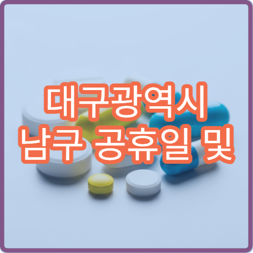 대구광역시 남구 공휴일 및 대체 공휴일 진료 병원 운영 안내