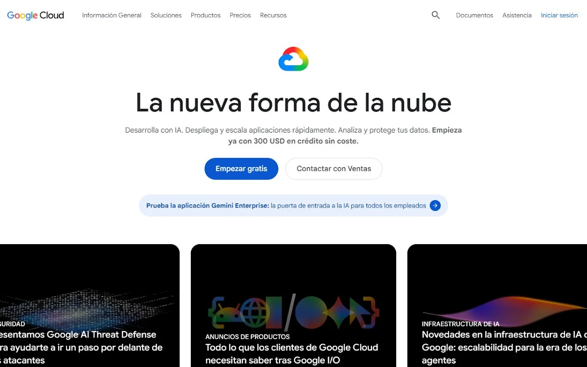 Captura de Google Cloud Platform