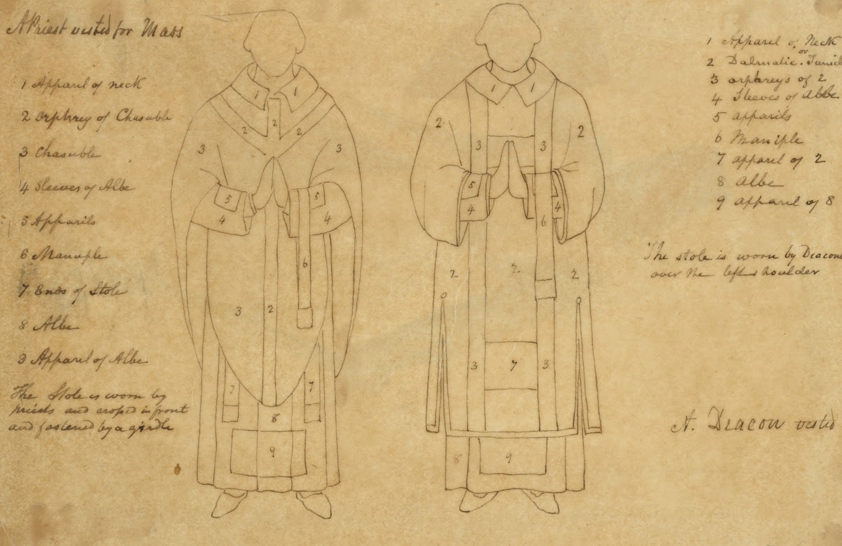 A priest vested for mass A deacon vested 1840