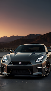Nissan GT-R R35 Sports Car Sunset Desert Drive