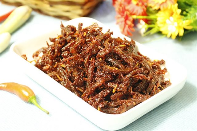 Thịt Heo Xé Sợi Xào Cay