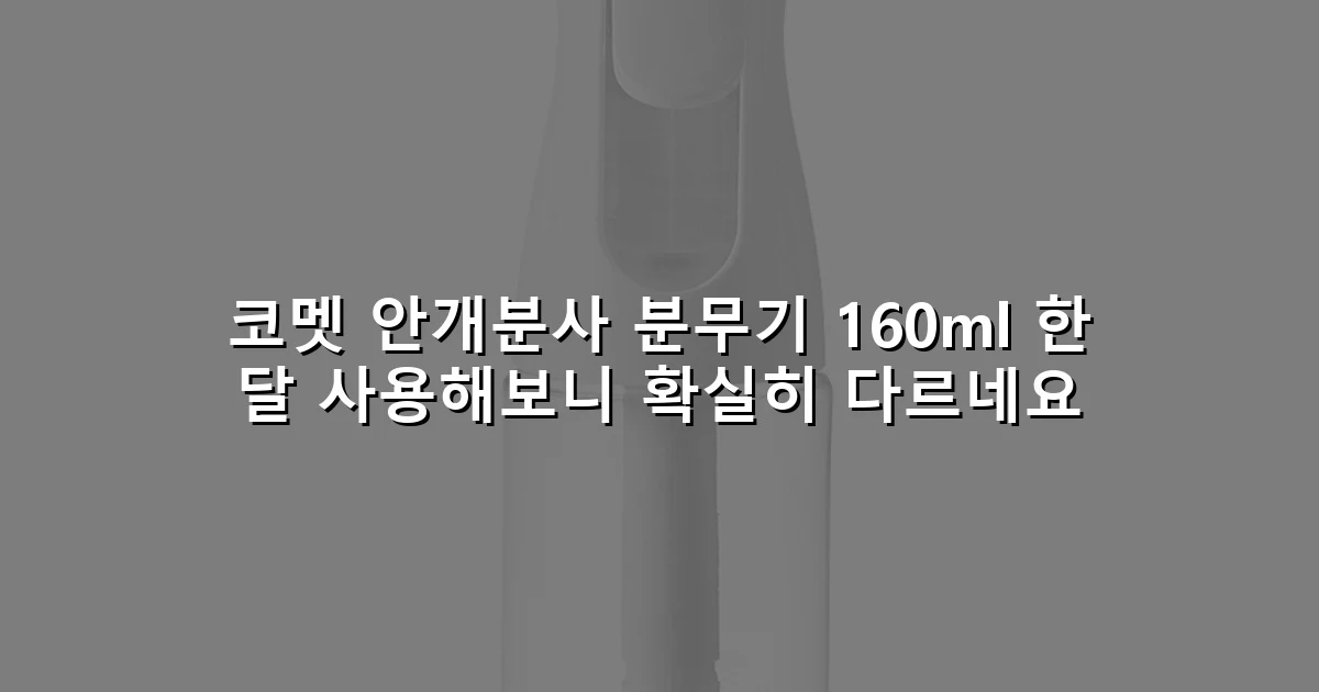 코멧 안개분사 분무기 160ml 한 달 사용해보니 확실히 다르네요