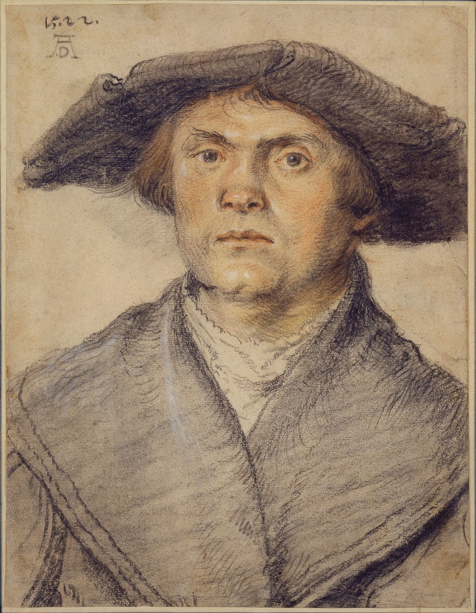 Portrait of a Man Waering a Fur Lined Coat and Broad Rimmed Hat 1522