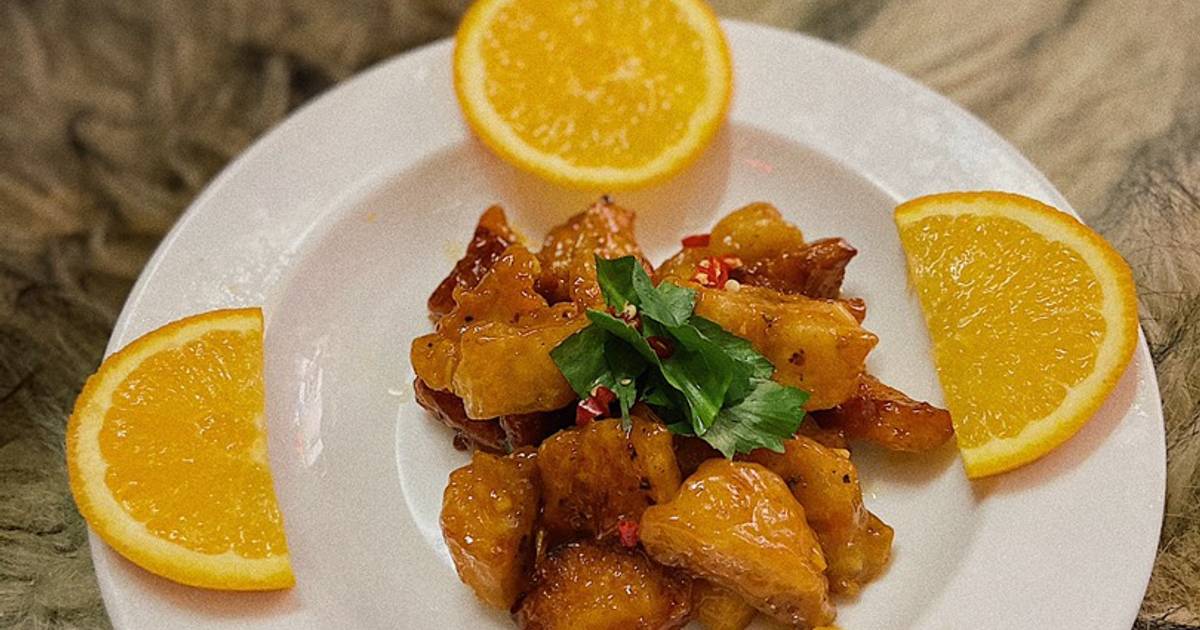 Cá basa + gà viên sốt cam 🍊