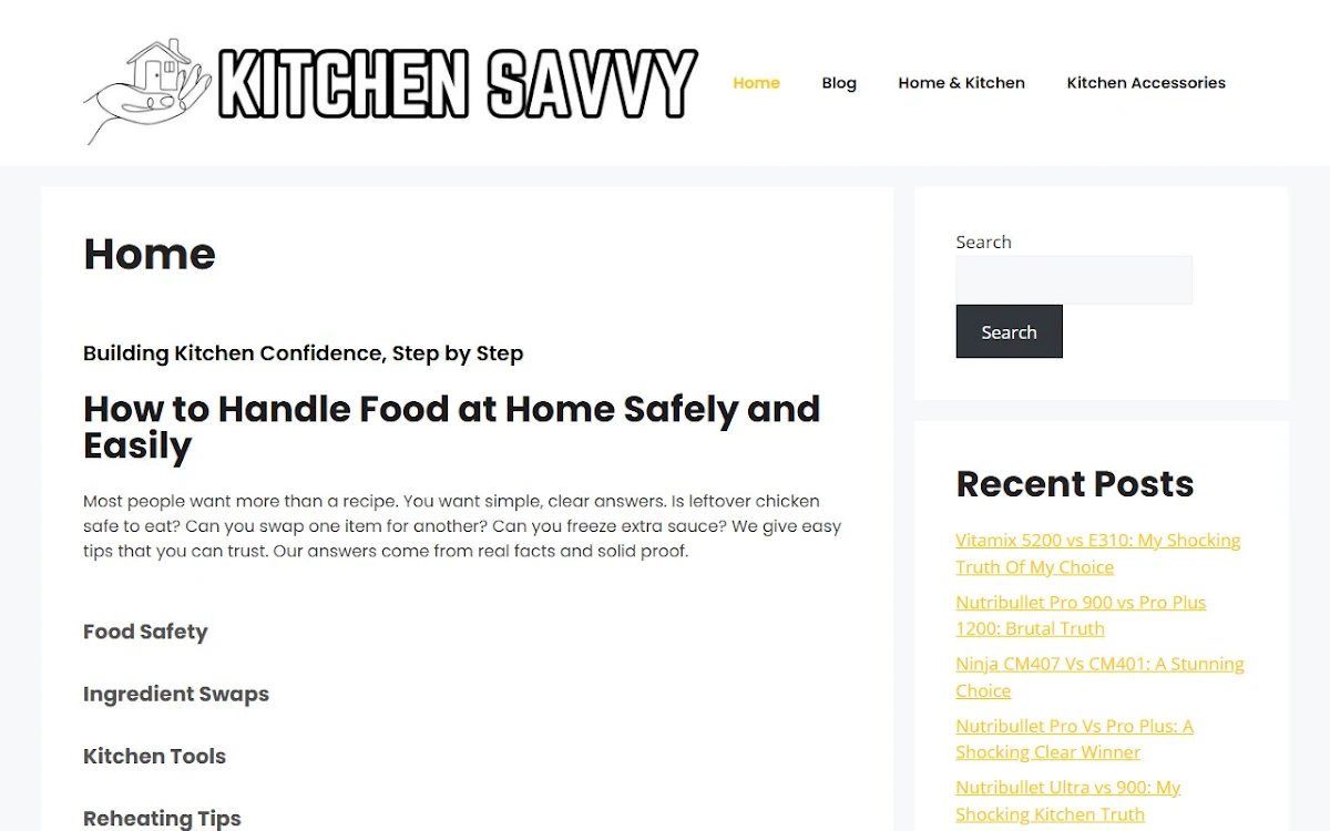 Captura de Kitchen Savvy App