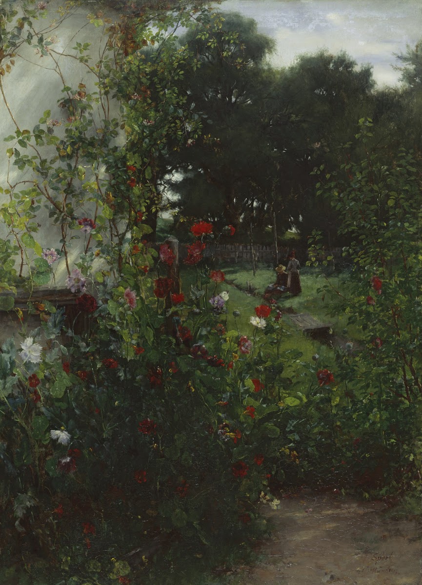 Meadow in front of Leibls studio in Aibling 1893