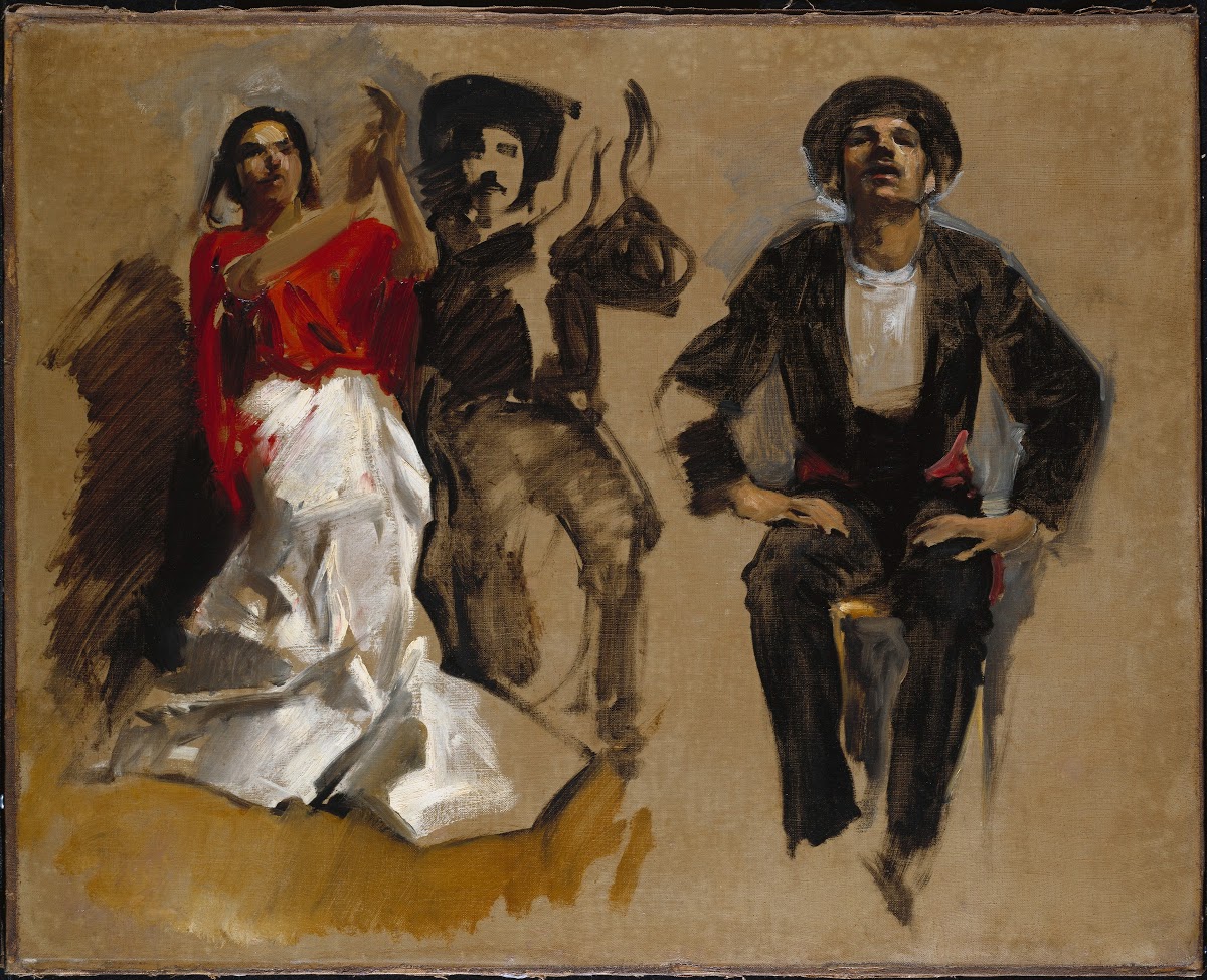 Study for Seated Figures for El Jale circa 1882