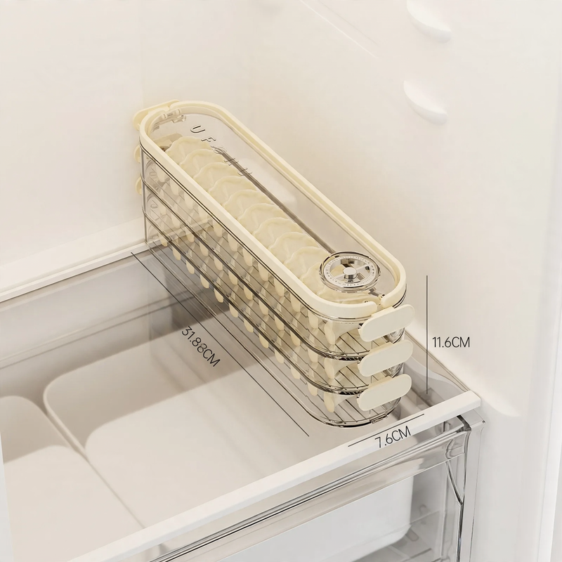 Multi-tiered storage box for refrigerator, plastic