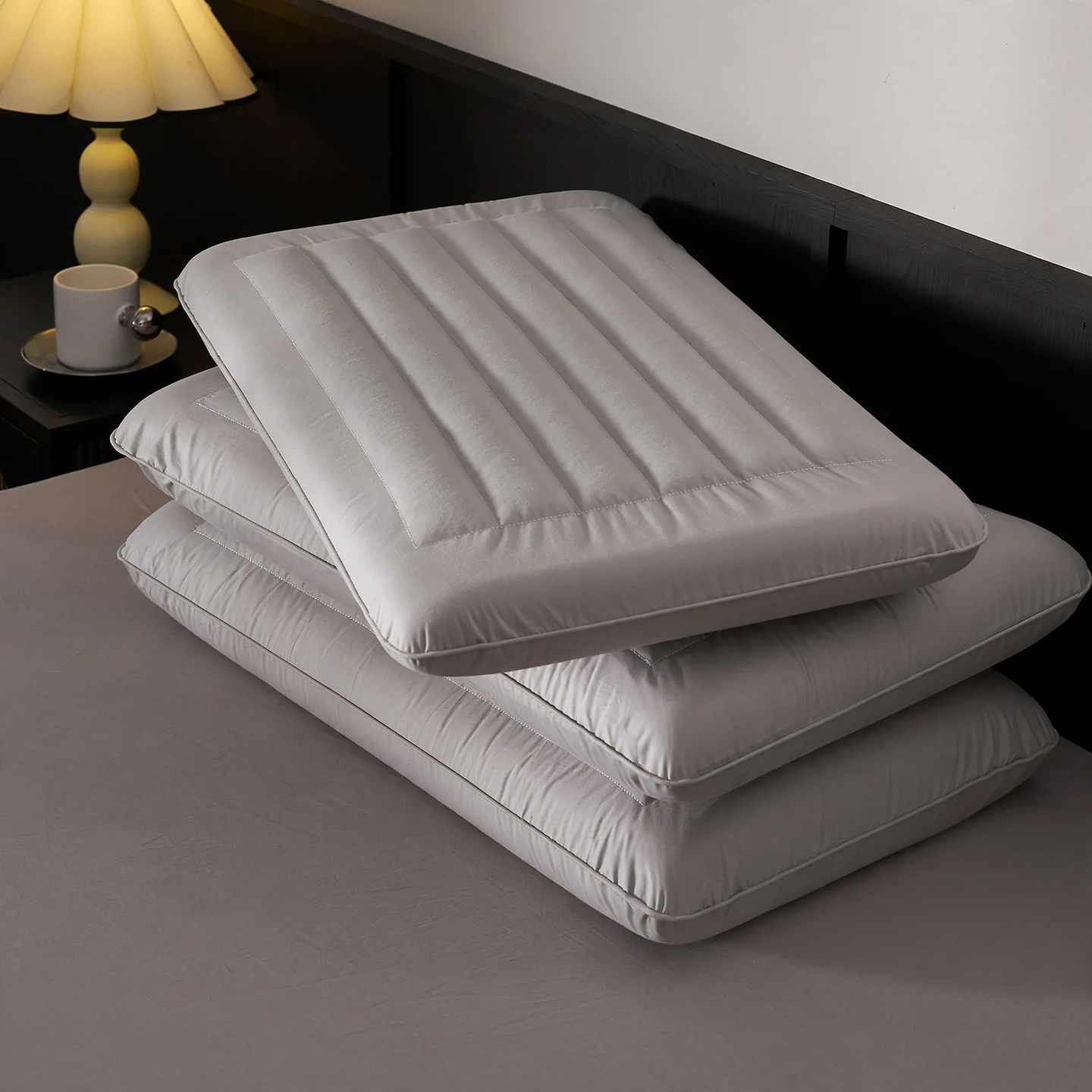 Pillow with buckwheat hull filling