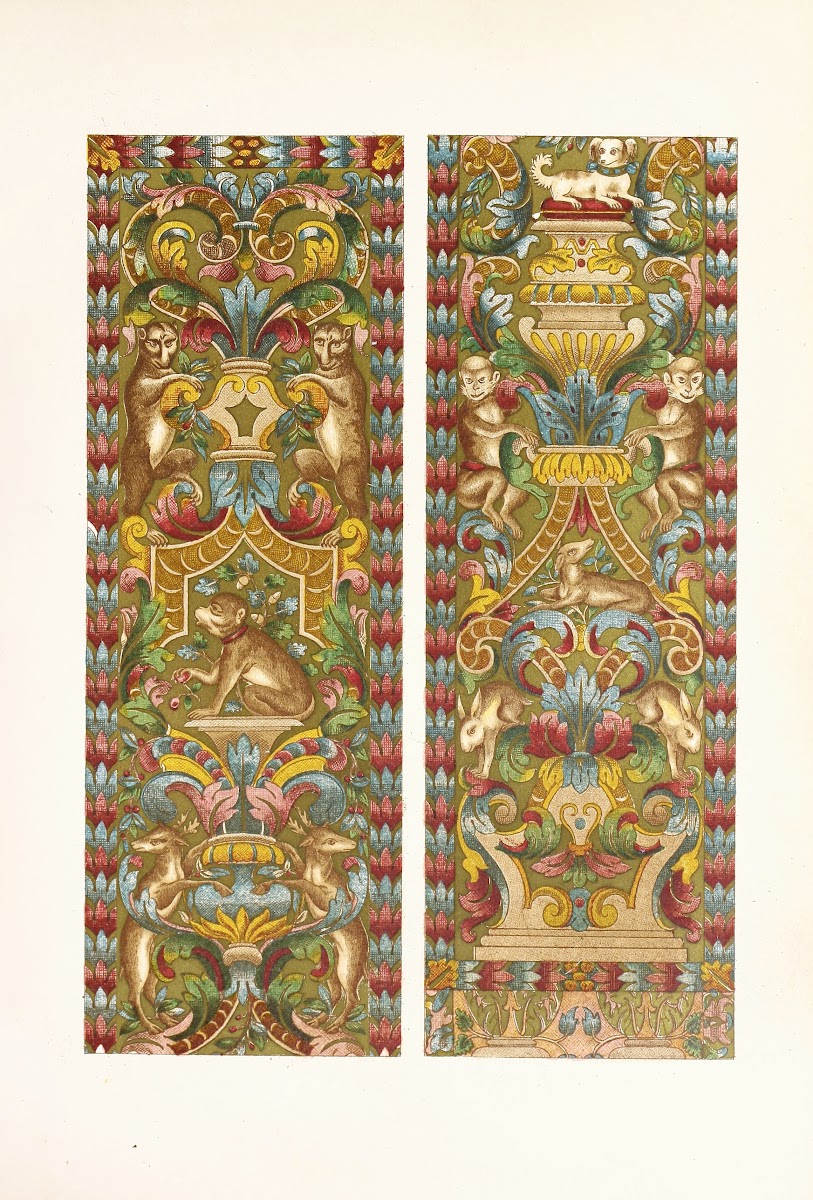 Italian Embroidered Silk Hangings 1858