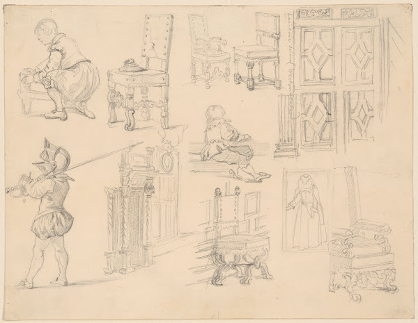 Sketches of Baroque costumes and furniture 1860 1867
