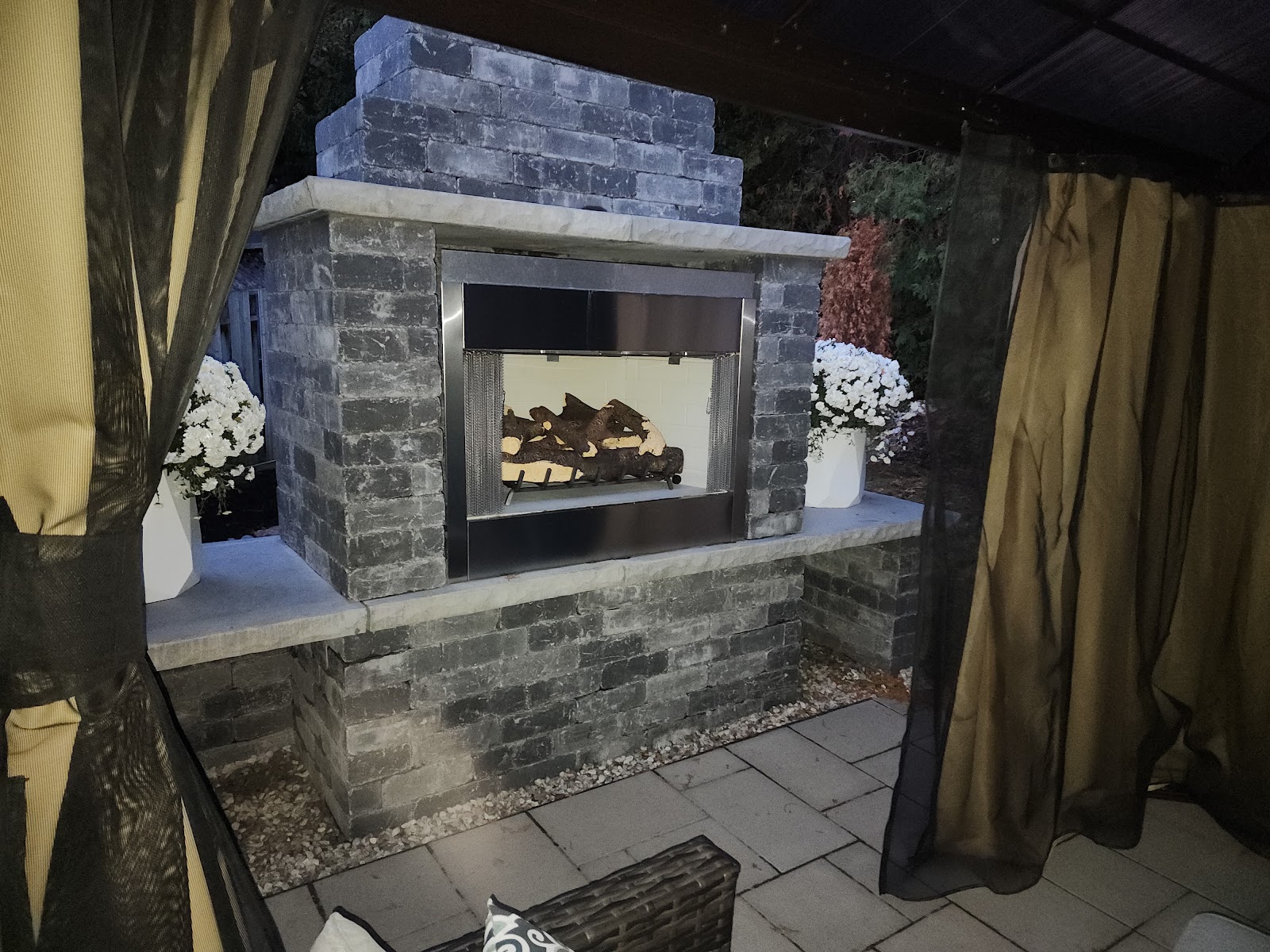 Armour stone retaining wall and garden terracing in London, Ontario