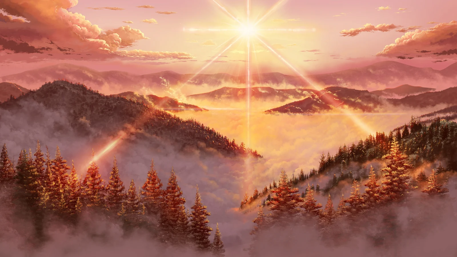 Digital Art, Artwork, Illustration, Landscape, Mountains 4K Desktop Wallpaper Background (4000x2250) Free Download