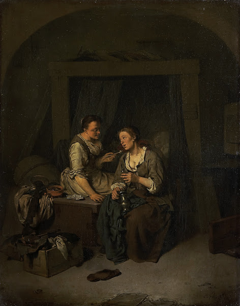 Two Maids Drinking and Smoking 1663