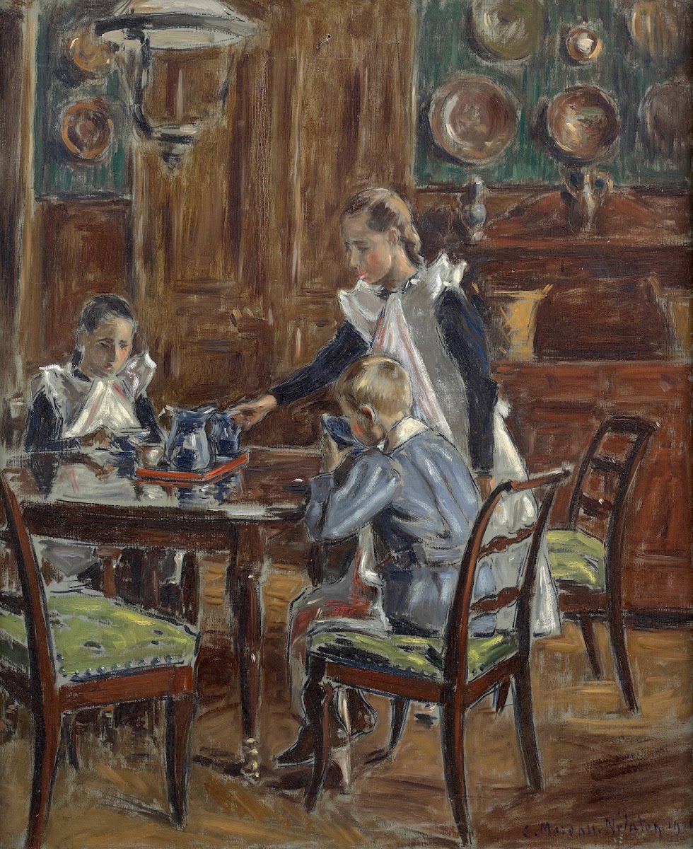 Le déjeuner du matin  Les enfants de lartiste dans la salle à manger de Fère en