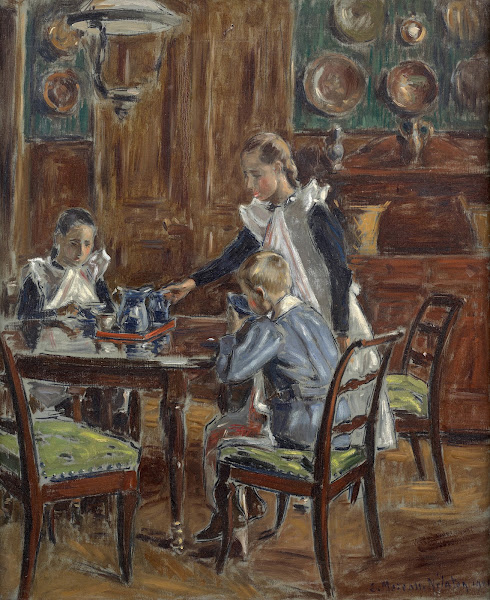 Le déjeuner du matin  Les enfants de lartiste dans la salle à manger de Fère en