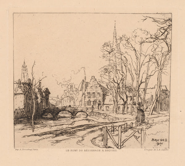The Béguinage Bridge in Bruges La Pont du Beguinage à Bruges 1901
