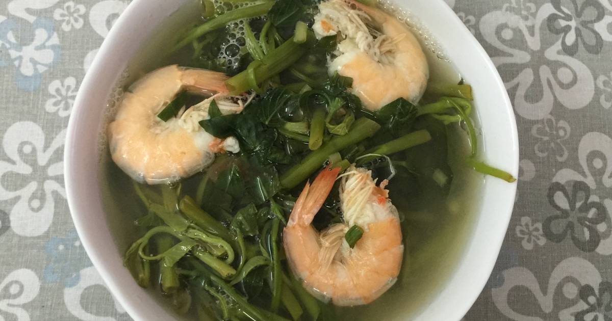 Canh rau muống tôm