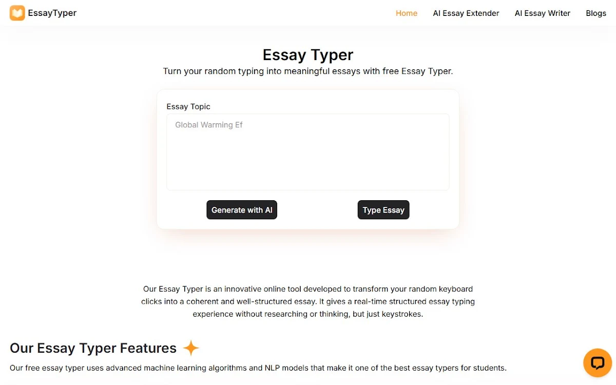 Captura de Essay Typer