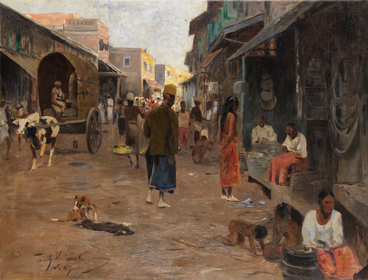 Straßenszene auf Ceylon Sri Lanka 1907