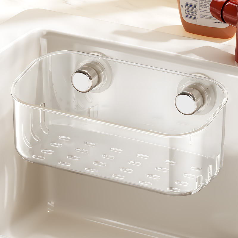 Suction Cup Sink Shelf, Transparent, Multi-Tier