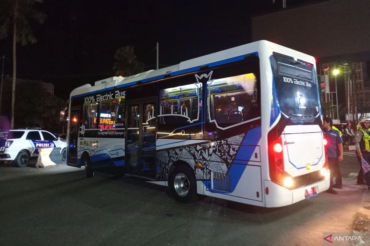 Armada bus listrik yang disiapkan Pemkab Bogor untuk melayani rute pariwisata.