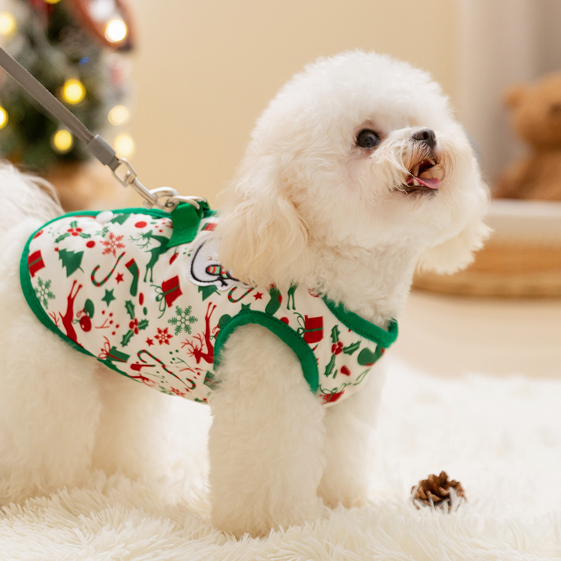 Thermal vest for small dogs with snowman design