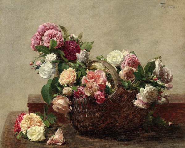 Panier de roses 1880