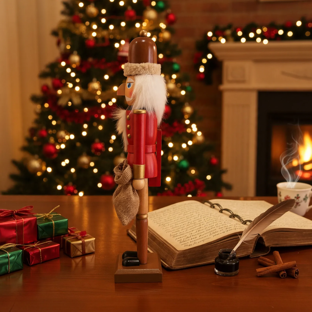 Wooden Nutcracker, 38 cm, traditional Christmas decoration