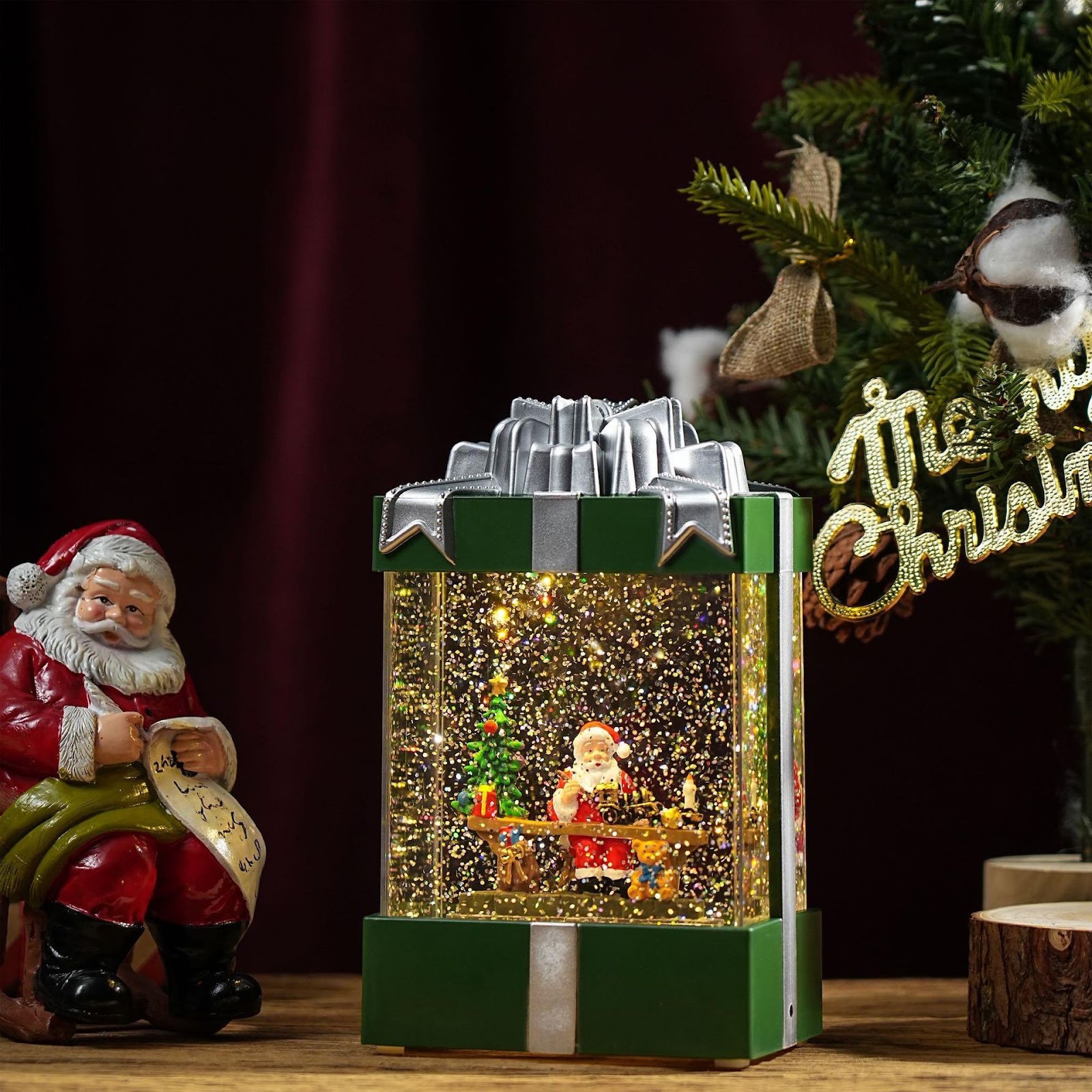 Decorative LED Snow Globe Music Box in Gift Design