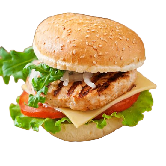 Grilled chicken peri peri burger