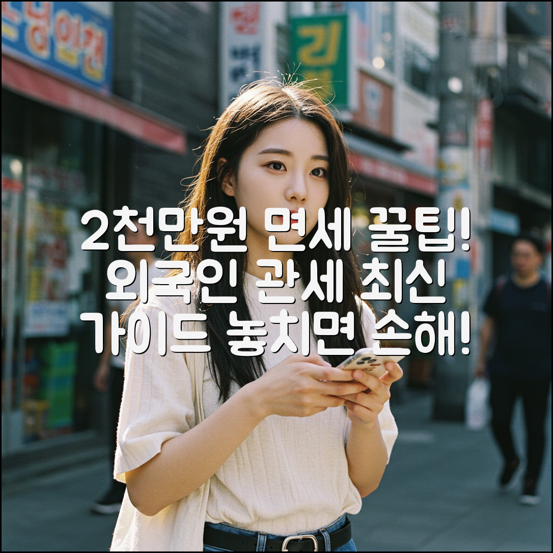 외국인 2천만원 관세 면세 한도 가이드