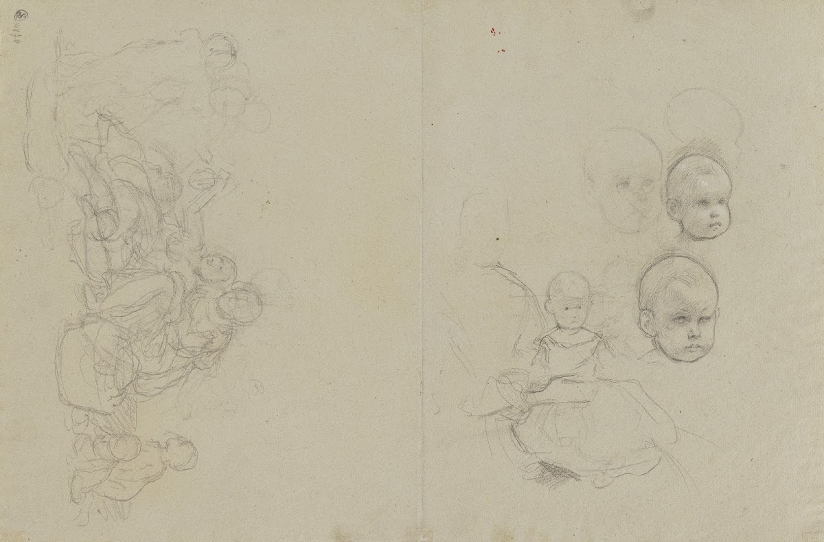 Studienblatt Kleinkind die Weinlese ca 1856
