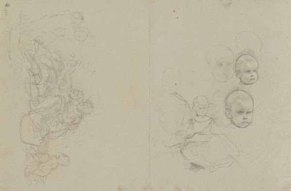 Studienblatt Kleinkind die Weinlese ca 1856