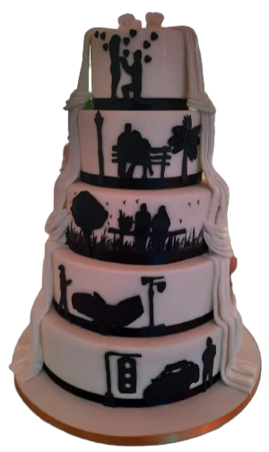 5 Tier Silhouette Wedding Cake CB-NC537