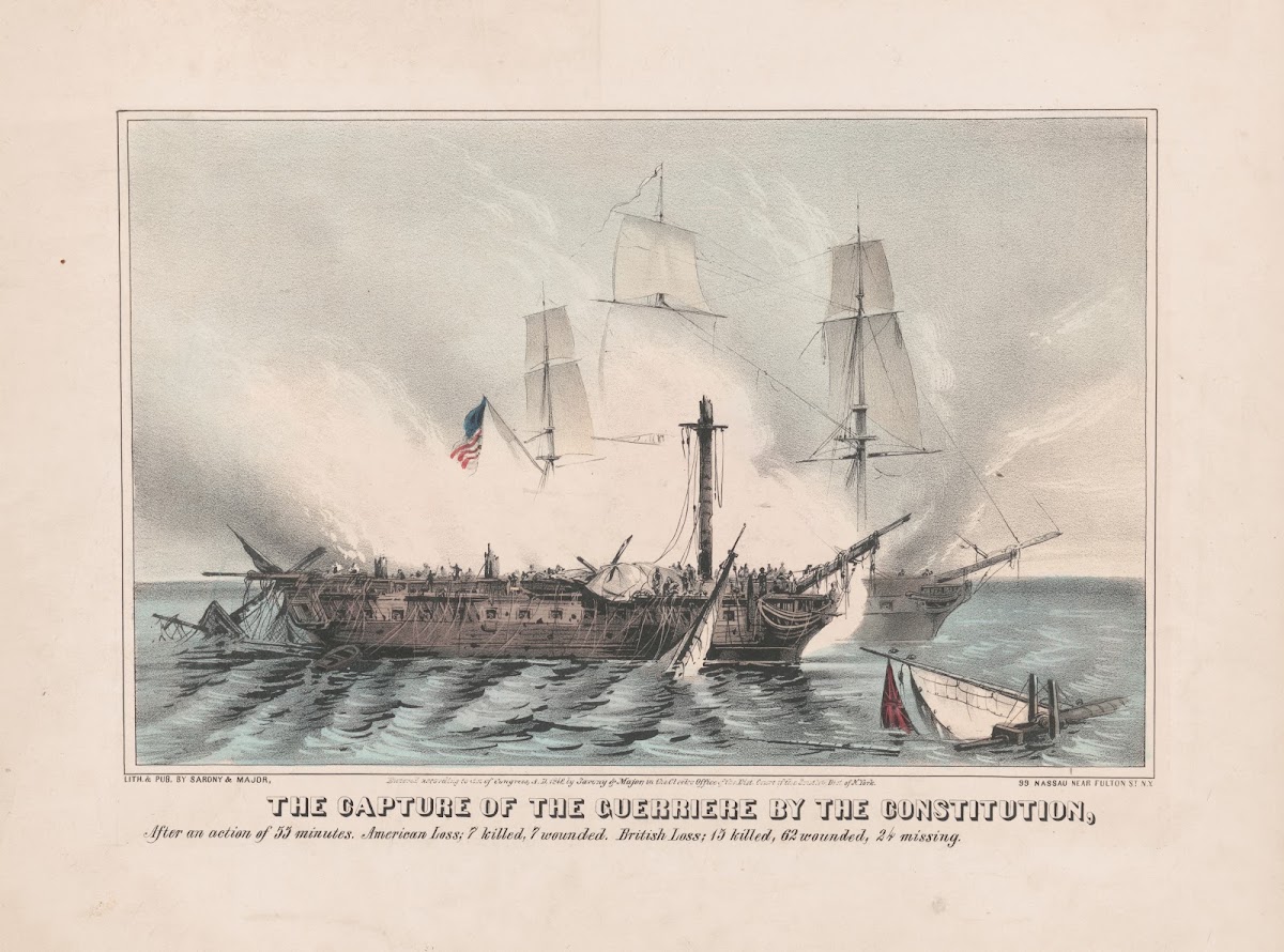 The capture of the Guerriere by the Constitution 1846