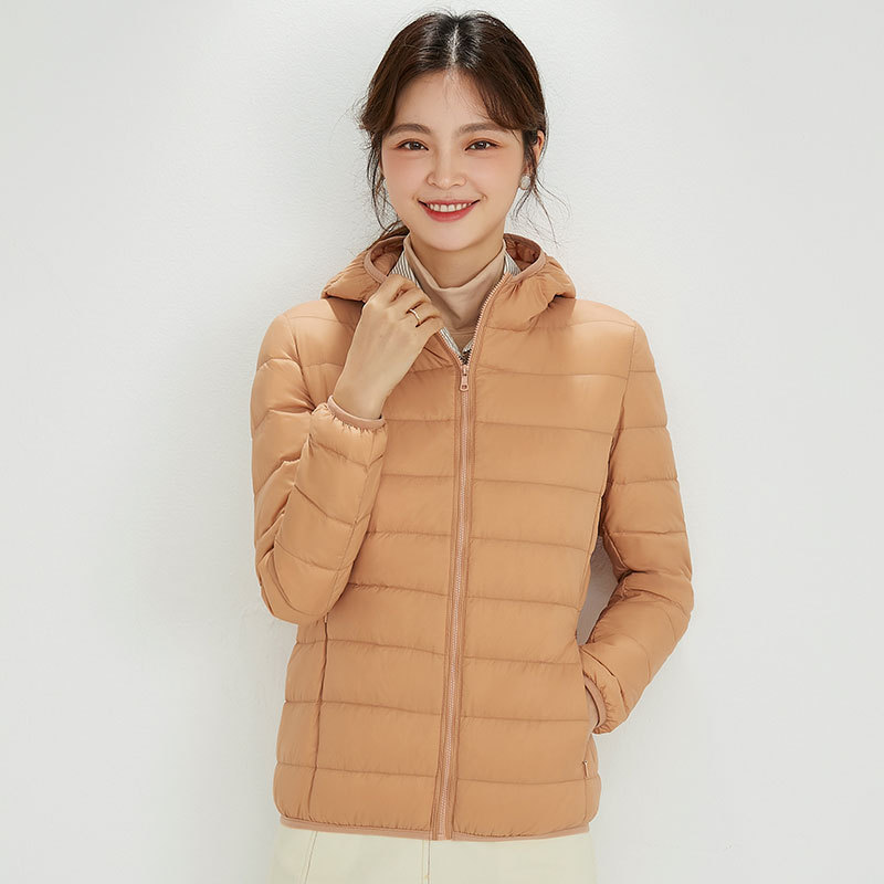 Lightweight down jacket with hood for women