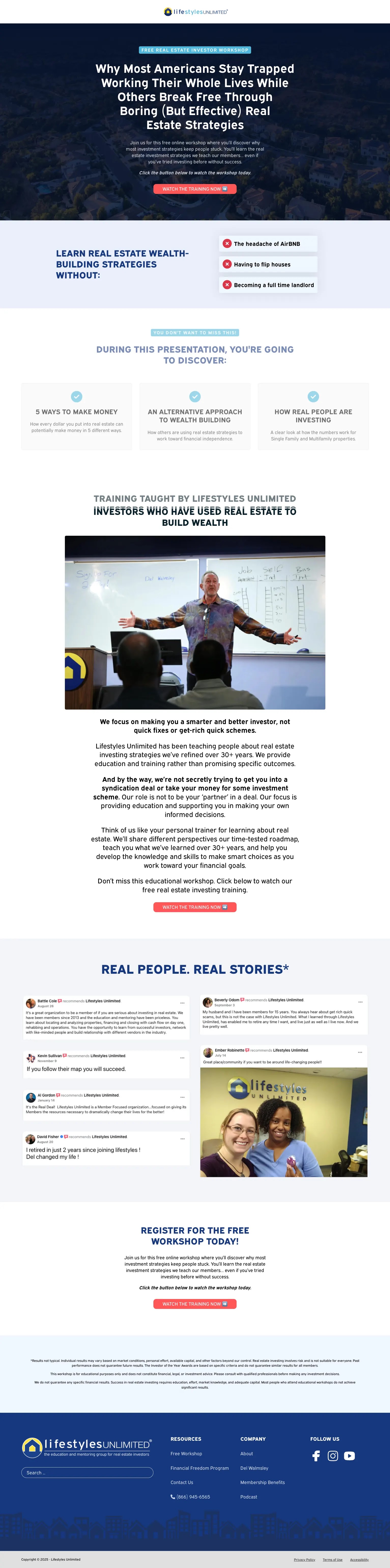 Free Workshop registration page