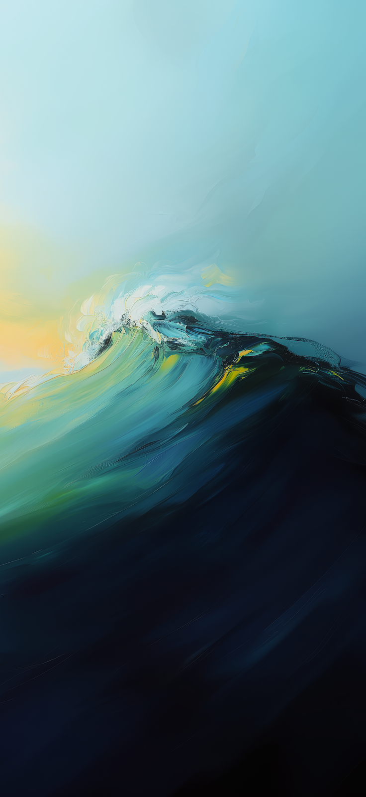 Abstract Ocean Wave Painting - Abstract Digital Painting Full HD iPhone Wallpaper (1320x2868)
