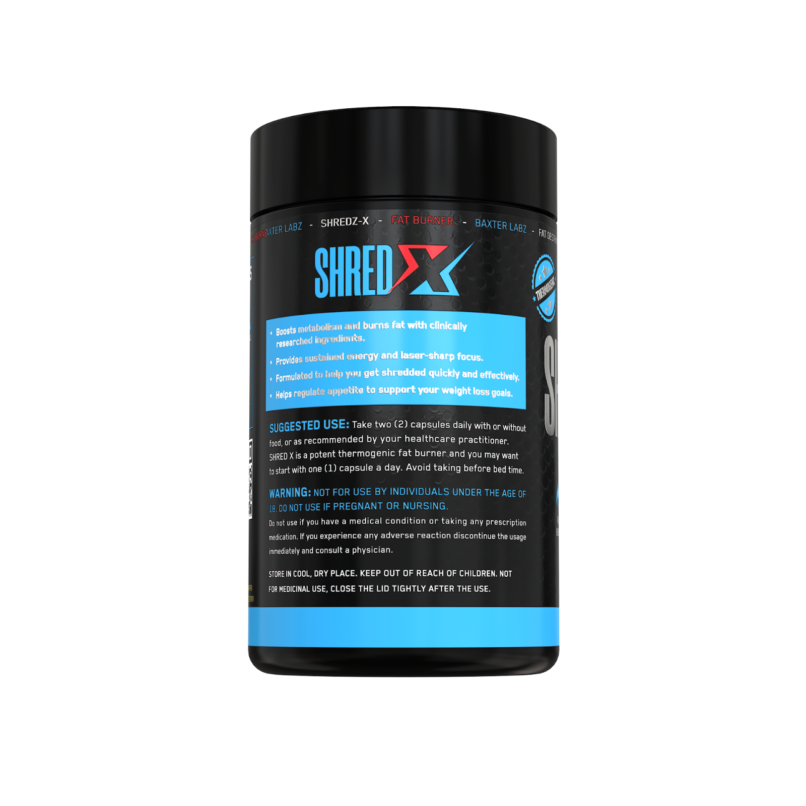Baxter Labz Shred X Fat Burner — Unflavoured, 60 Capsules