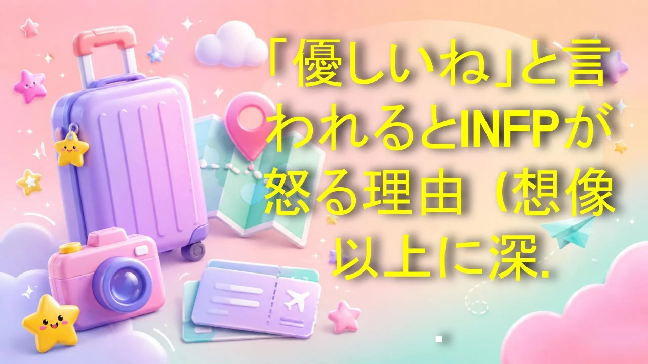 「優しいね」と言われるとINFPが怒る理由（想像以上に深い話）