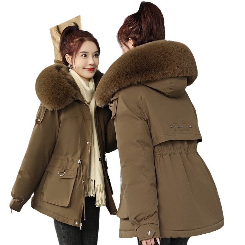Casual Women's Parka with Faux Fur Collar