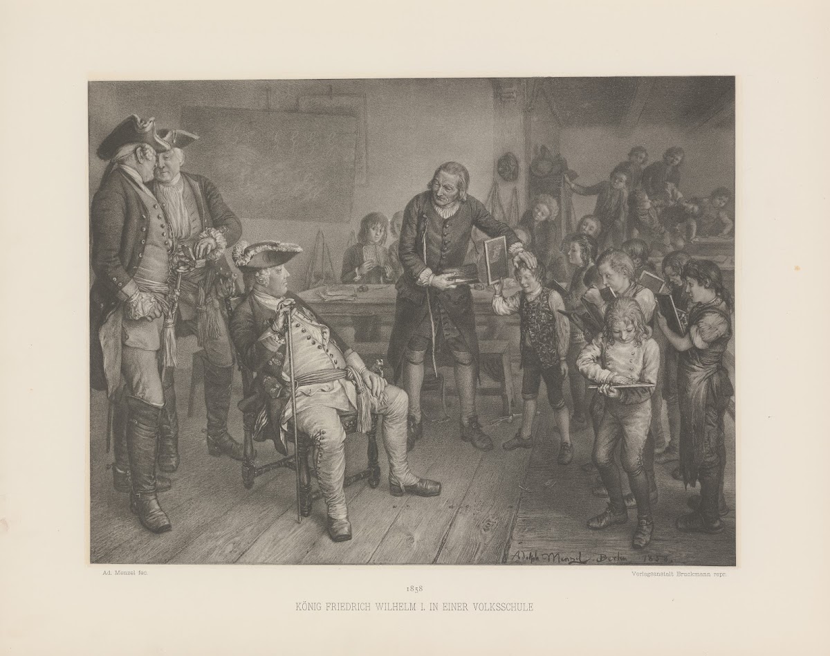König Friedrich Wilhelm I in einer Volksschule 1895