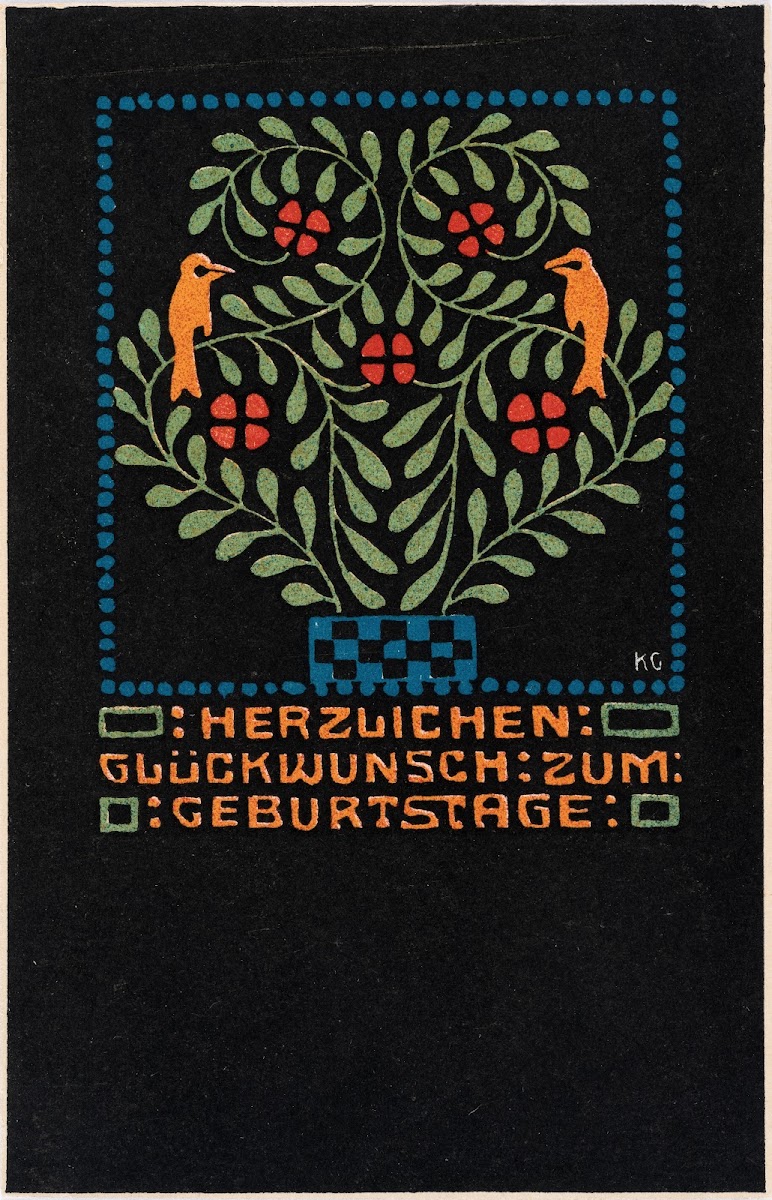 Nr 51 Vögel in einem Blumenstock 1907