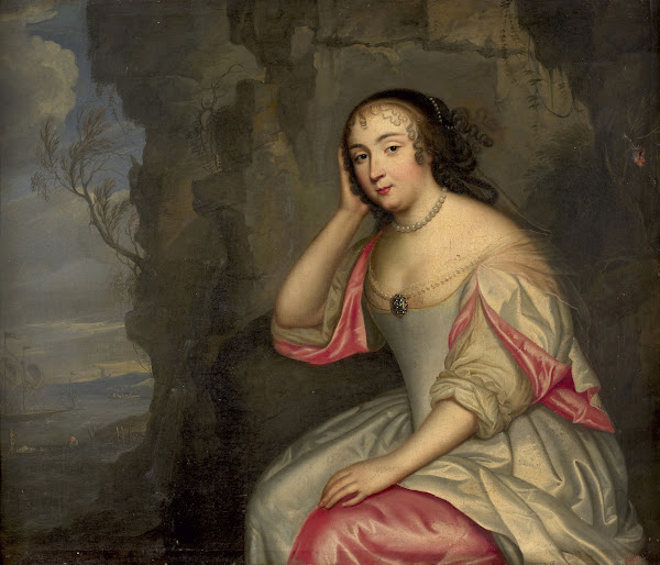 Portrait Of Madame De Maintenon In A Seascape